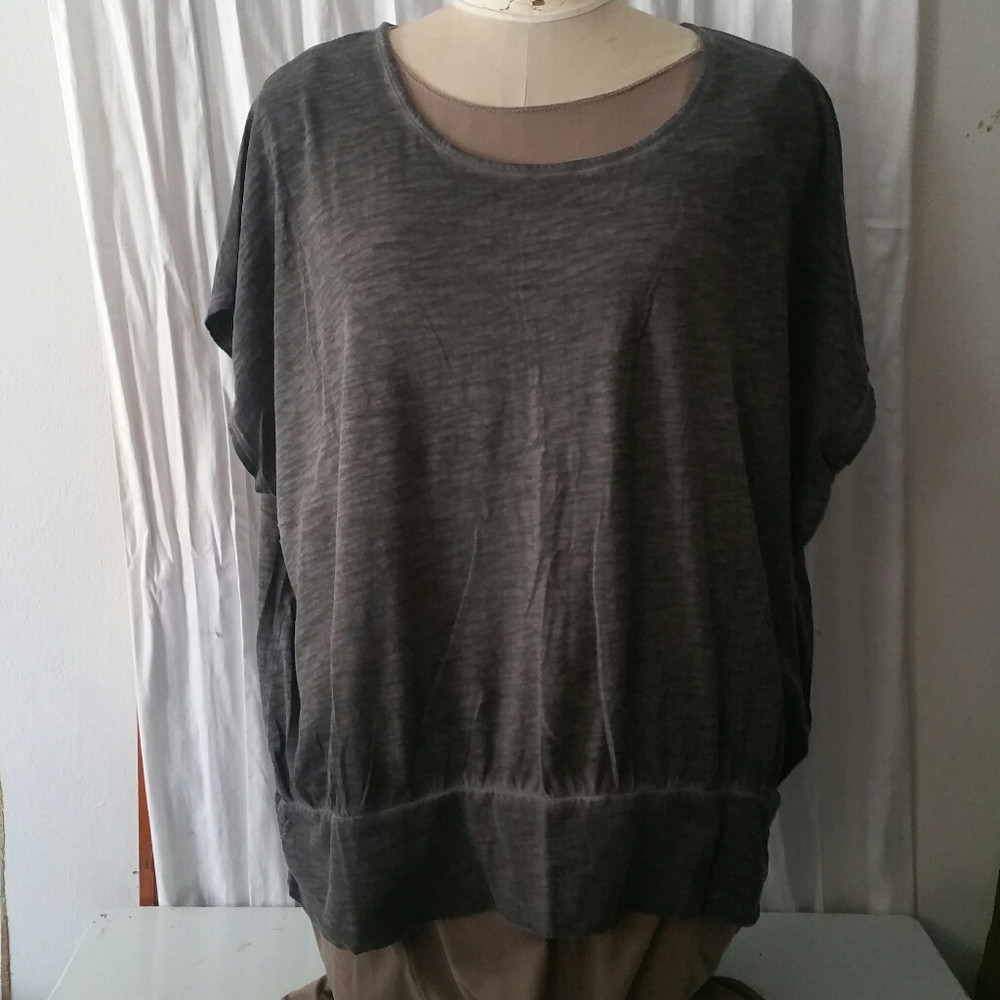 Black burn-out knit top, 26/28